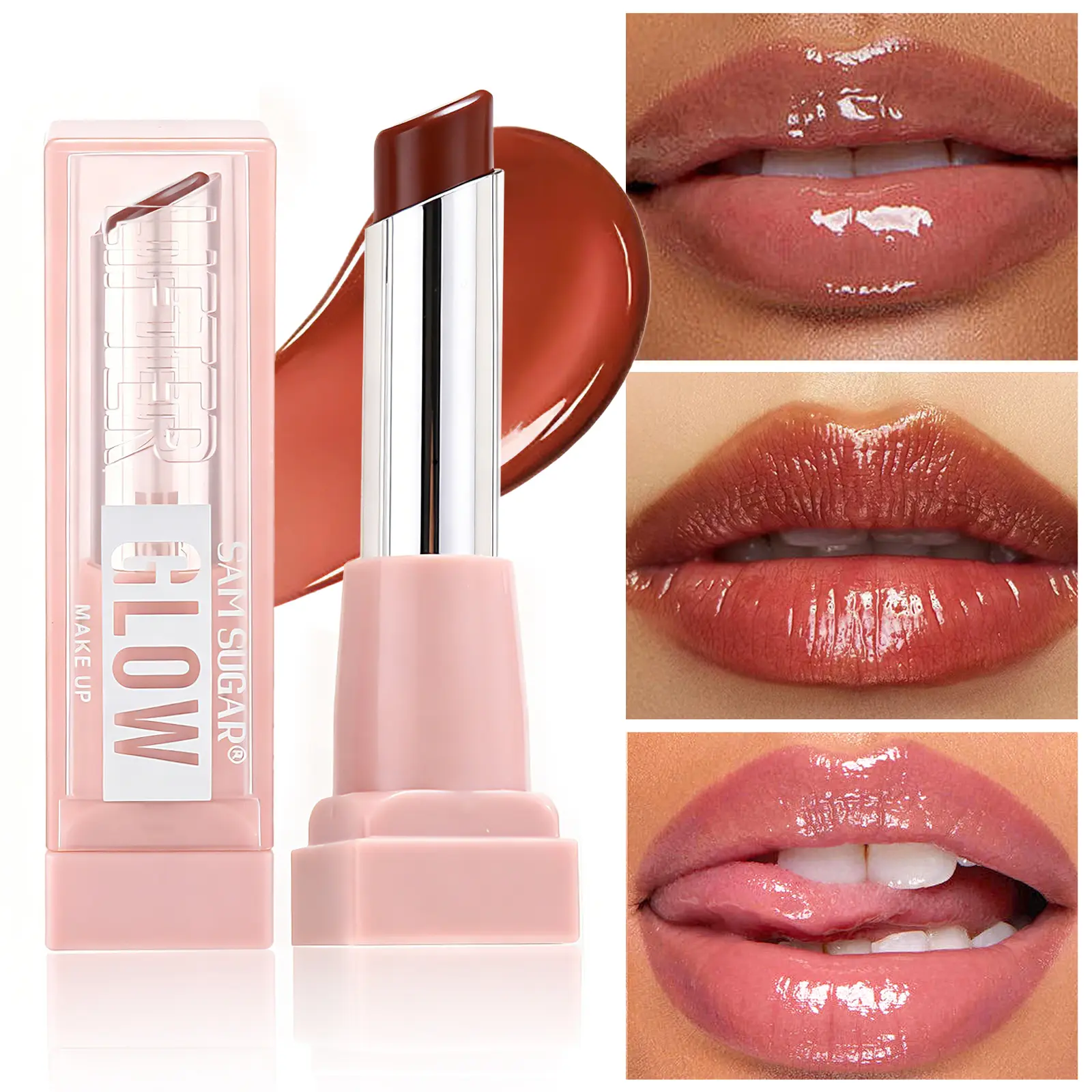 6 Color Lifter Glaze Oil Balm with HyaluronicAcid and Hydrating Oil Blend, Lip Balm with24HRs of Smooth, Buildable Color, MoisturizincShine, Maybelline