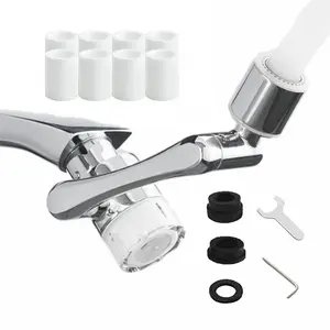 360° Rotating Faucet Aerator with 2 Spray Modes Kitchen Sink Extender Universal Fit for Most Faucets 8 Replacement Filter Cartridges
