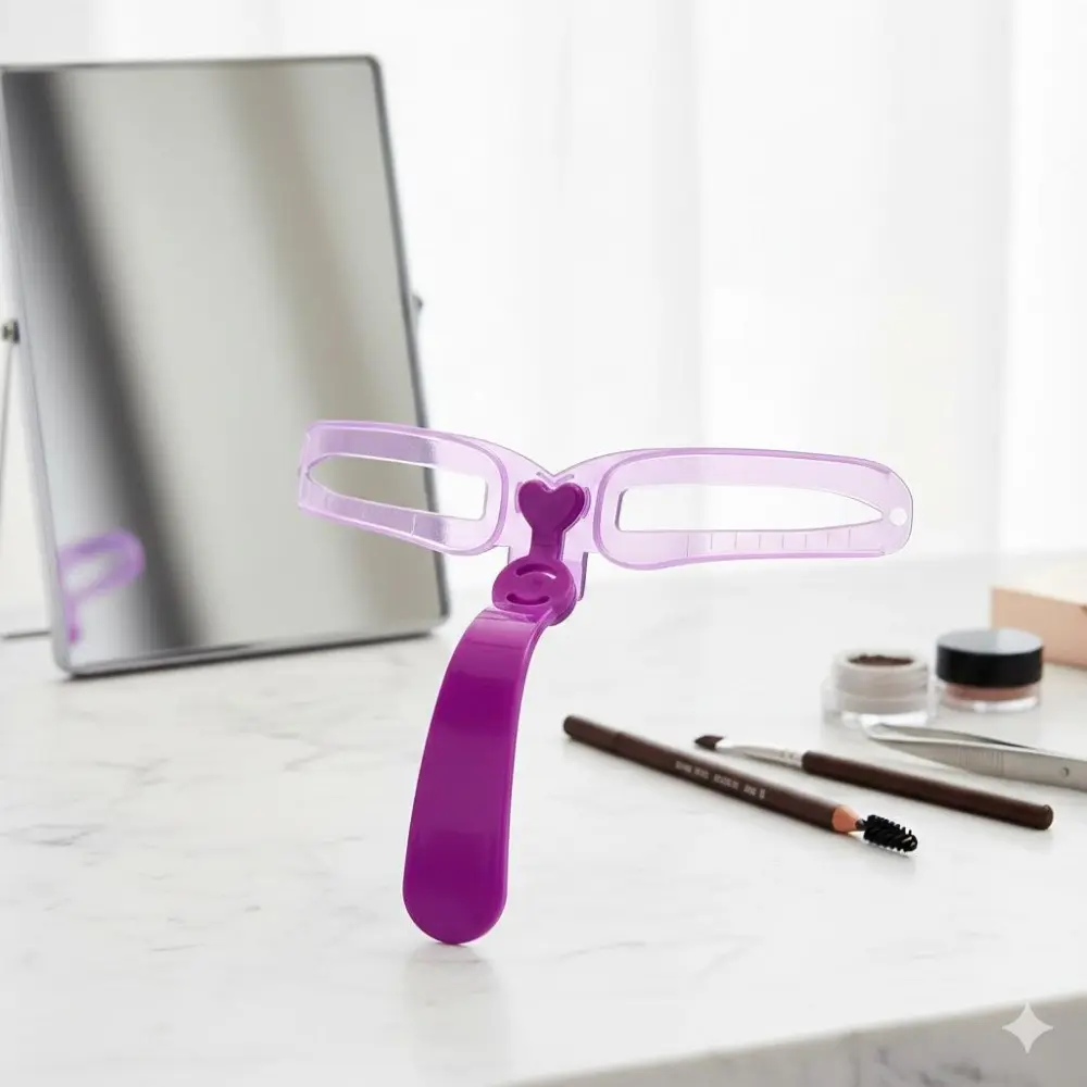 Reusable DIY Eyebrow Shaping Stencil Kit, Eyebrow Styling Kit: Ergonomic Non-Slip Design, Multi-Size Templates, Beginner Friendly, Easy Clean, Skin-Safe Rounded Edges, Portable Case, Waterproof & Anti-Slip Grip, Precision Tools for Home or Studio Use