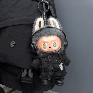 Labubu Doll Clothes, Lifelike Doll Clothing, For V1 V2 V3 Dolls, Black Hoodie Pants And Shoe Sets, Doll Changing Clothes, Backpack Accessories, High-End Anime Toy Collector Clothing