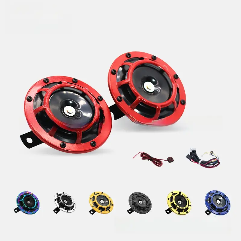 Universal Waterproof Dual-Tone Basin-Type Air Horn for Cars-Scooters, 12.5x12.5cm Compact Size, Anti-Vibration, Easy Installation, Loud Alert Warning Sound
