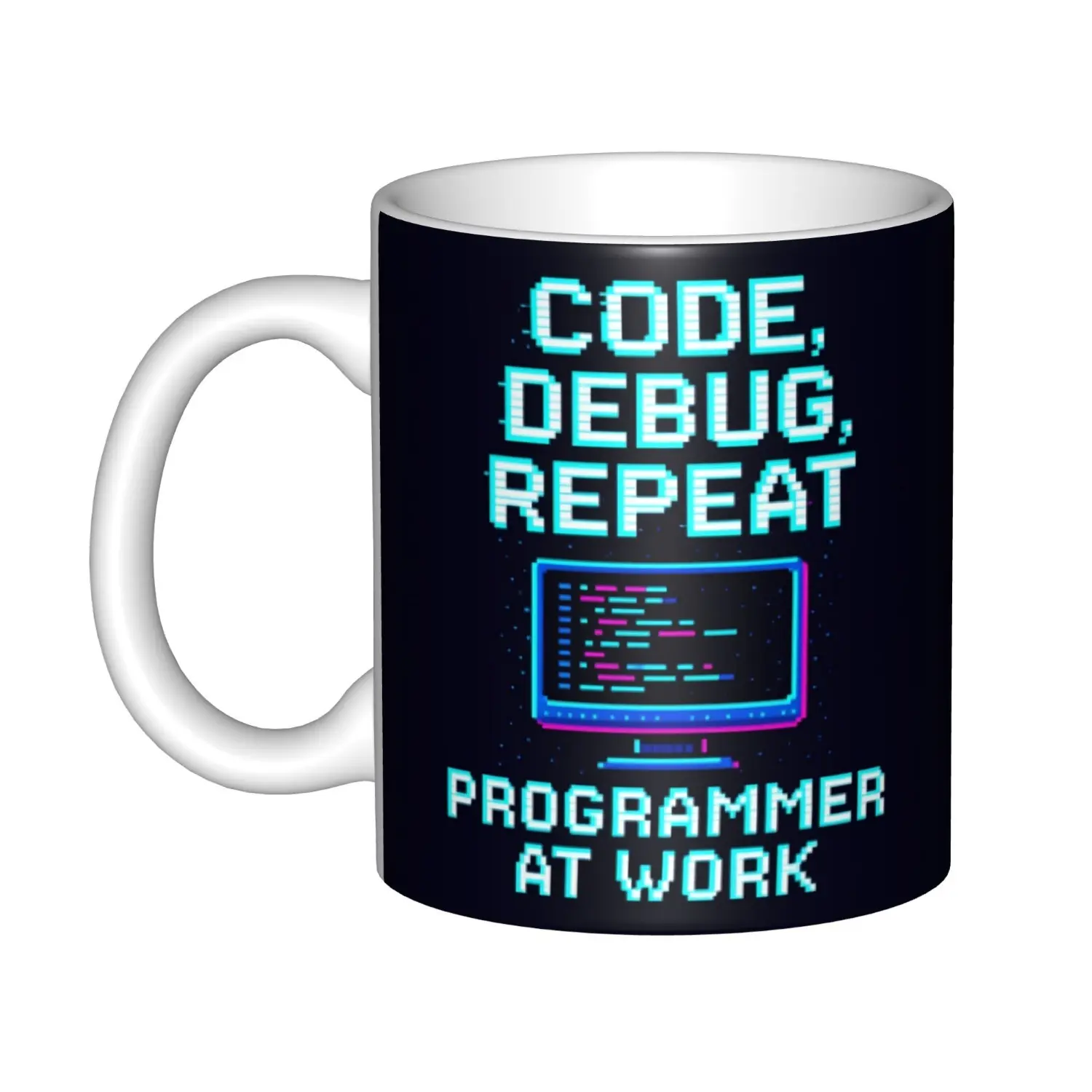 Code Debug Repeat - Programmer - 11 oz Ceramic Coffee Mug - Tech-Inspired Design