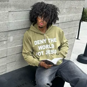 Deny The World Not Jesus zip up (forest green)
