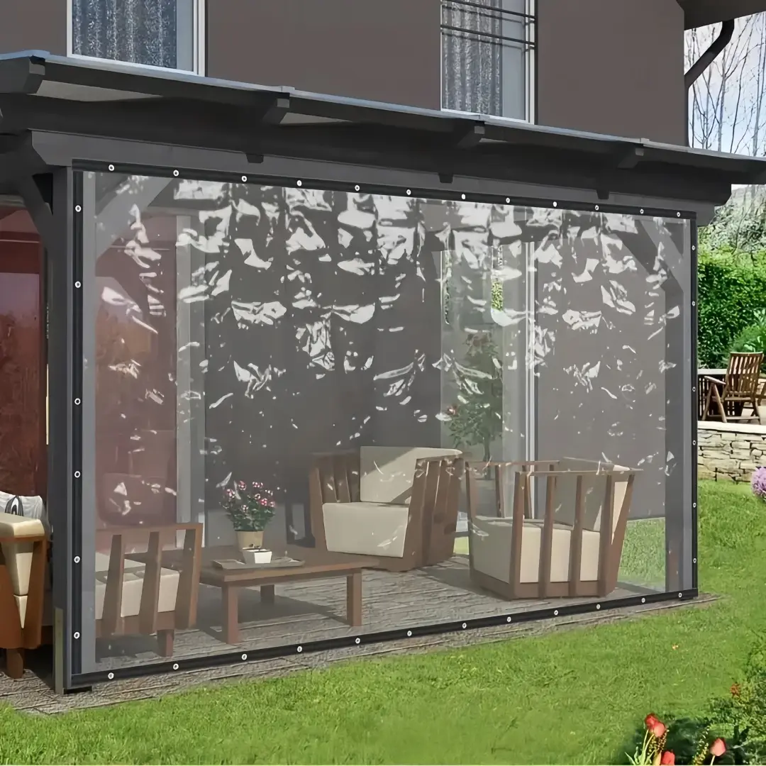 8*10FT Clear Tarps with Grommets ,Heavy Duty Waterproof Tarp Cover,Transparent Polyethylene Vinyl Tarpaulin for Outdoor,Plant,Garden Rain Tent