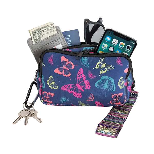Women's SLD Detachable Wristlet Clutch Bag, Fun Prints, On-the-Go Design, Phone Pocket, Cushioned Pocket