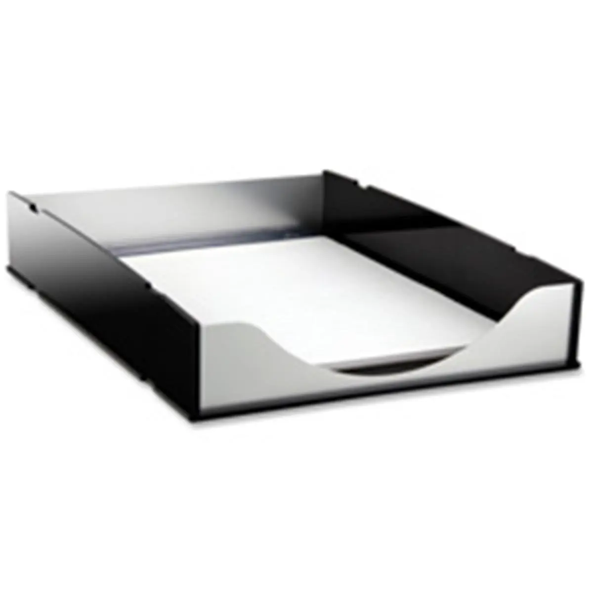 Kantek KTKBA310 Letter Tray- Aluminum- Black-Acrylic