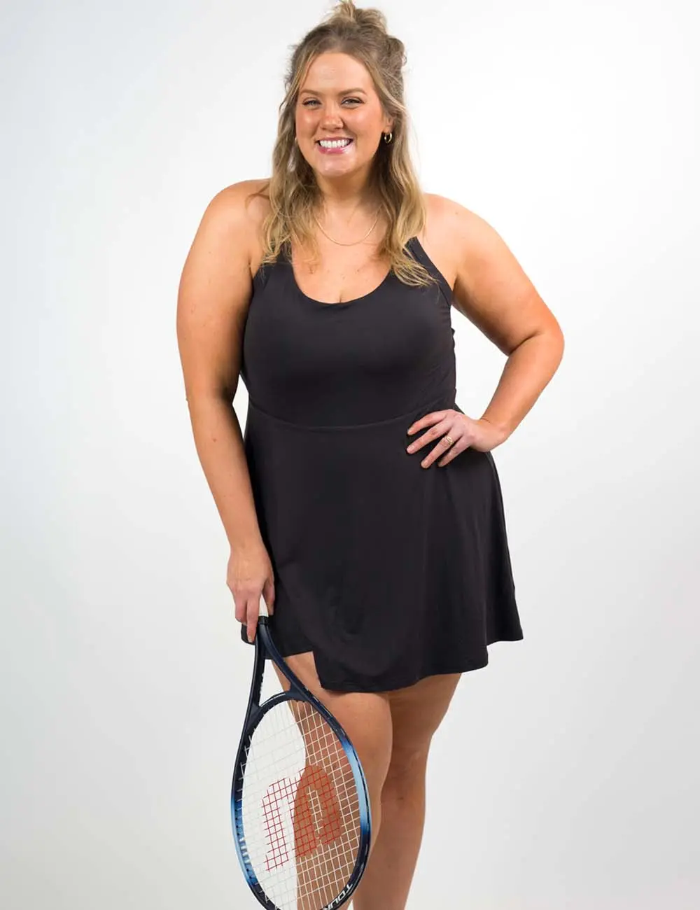 CVG Icon Sports Dress, Black Short Playsuit with Polyester, Spandex, Nylon Fabric