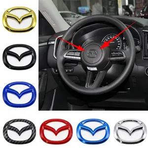 Mazda Steering Wheel Logo Decoration, Center Panel Accessories, Elegant Interior Modification, Enhance Car Unique Style, Dedicated Fit, Auto Vehicle