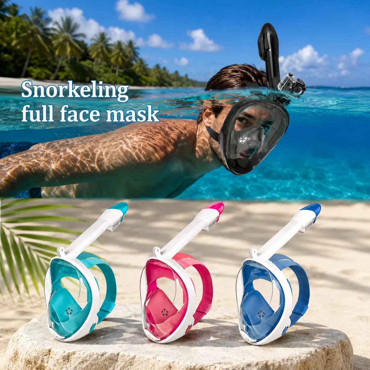 2nd-Generation Direct-Plug Dry System Snorkeling Regulator Set - Full Face Mask, Goggles for Swimming, Youth Swimming Suit for Beginner Water Sports, Beginners, Snorkeling Gear, Diving Gear, Second-Generation Direct-Plug