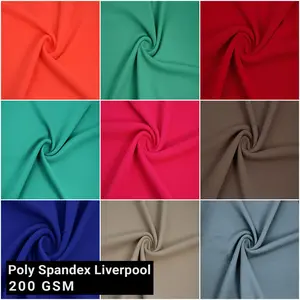 Multicolor Dresses, Skirts, Sewing & DIY Fabric By The Yard - 60" Wide Liverpool Poly Spandex Blend Knit Fabric by the Yard - 200 GSM, Mediumweight, Durable and Wrinkle Resistant, 2-Way Stretch  (SKU 481)