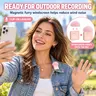 Lewinner Chargeable Dual Wireless Lavalier Microphone - 2-Mic Magnetic System with Receiver, Noise Reduction, Reverb, 48kHz Audios, 50ft Range, Clip, USB-C/Lightning for Video Recording
