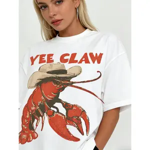 Vintage Yee Claw Shirt, Western Lobster Graphic Tee, Funny Coastal Cowgirl T-Shirt, Southern Beach Summer Shirt, Comfort Colors Unisex Tee