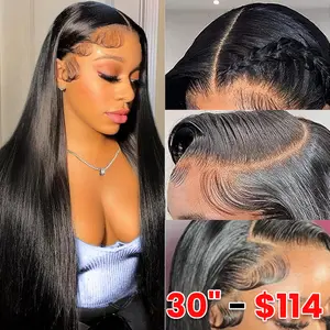 13x6 HD Transparent Lace Front Wigs Human Hair Smooth Pre Plucked For Women Brazilian Straight 13x4 Lace Frontal Wig Human Hair 180% Density TikTokShopBlackFriday