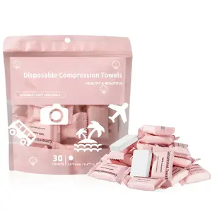Disposable Compressed Towel Tablets - 30 Pieces Portable Compact Face Towels Suitable for Home Use, Camping, Hiking, Travel, Picnics, and Gym Workouts - Ideal for On-the-Go Hand Cleaning, Facial Cleansing, and Makeup Removal summervibes