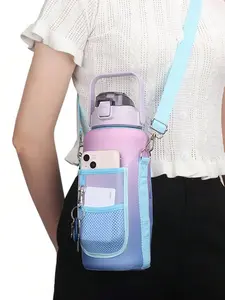 Portable Acrylic Water Bottle Sleeve, Insulated Cup Holder Bag, Vacuum Cup Protector with Strap, 2000ML/64oz, Outdoor Camping Hiking
