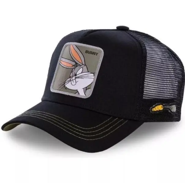 Bugs Truckers Hat Snapback Adjustable One size fits Most Bunny Black hat cap