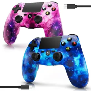 2 Pack Wireless Game Controller For PS4 PS3 PC Android iOS, With Double Vibration, Six Axis Gyro, Touchpad, 415 Universe set