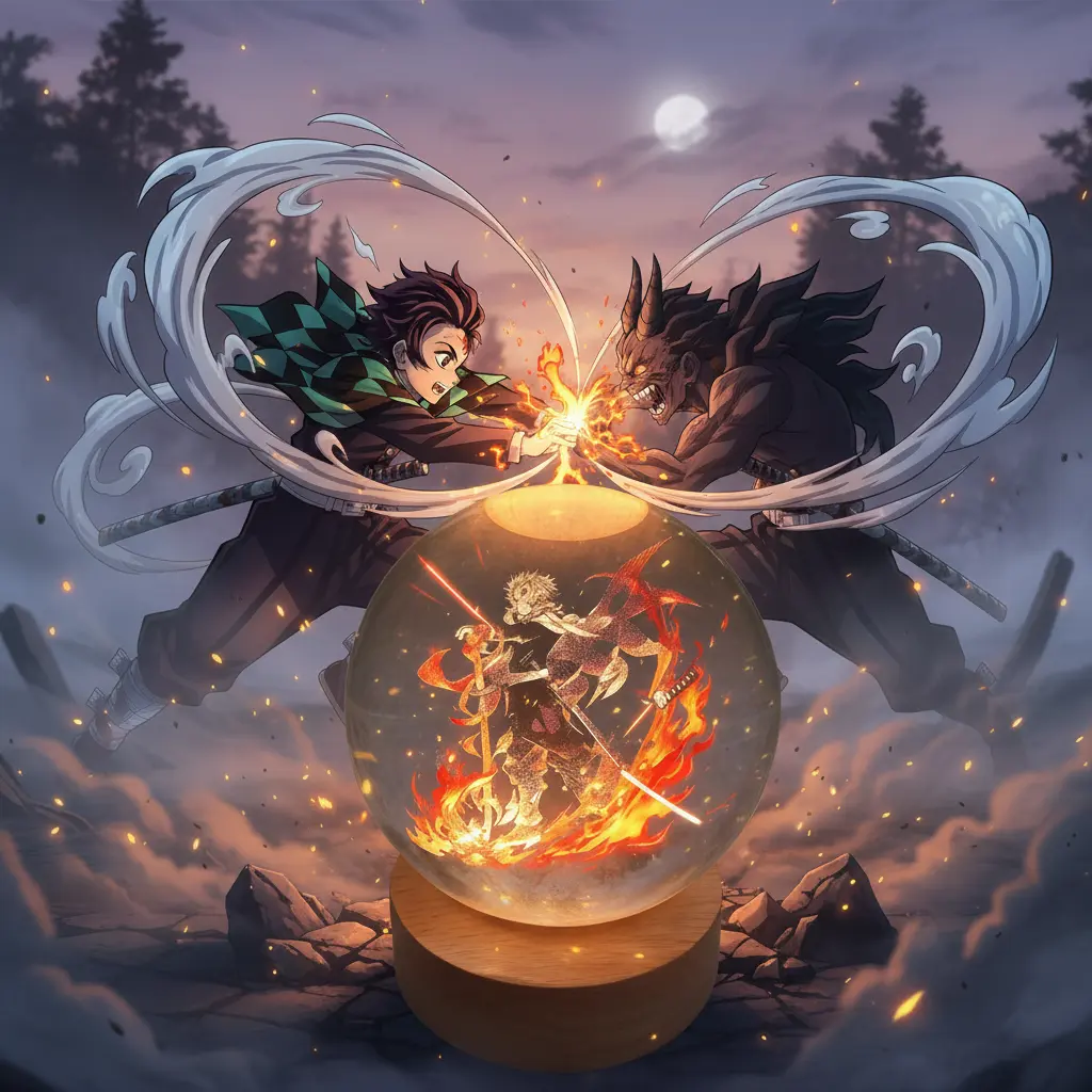 Devil slayer, Blade of Ghost Destroy, popular cartoon, luminous crystal ball, wishing ball, crystal ball, warm home decoration, birthday must be a cartoon gift suitable for adults and teenagers.