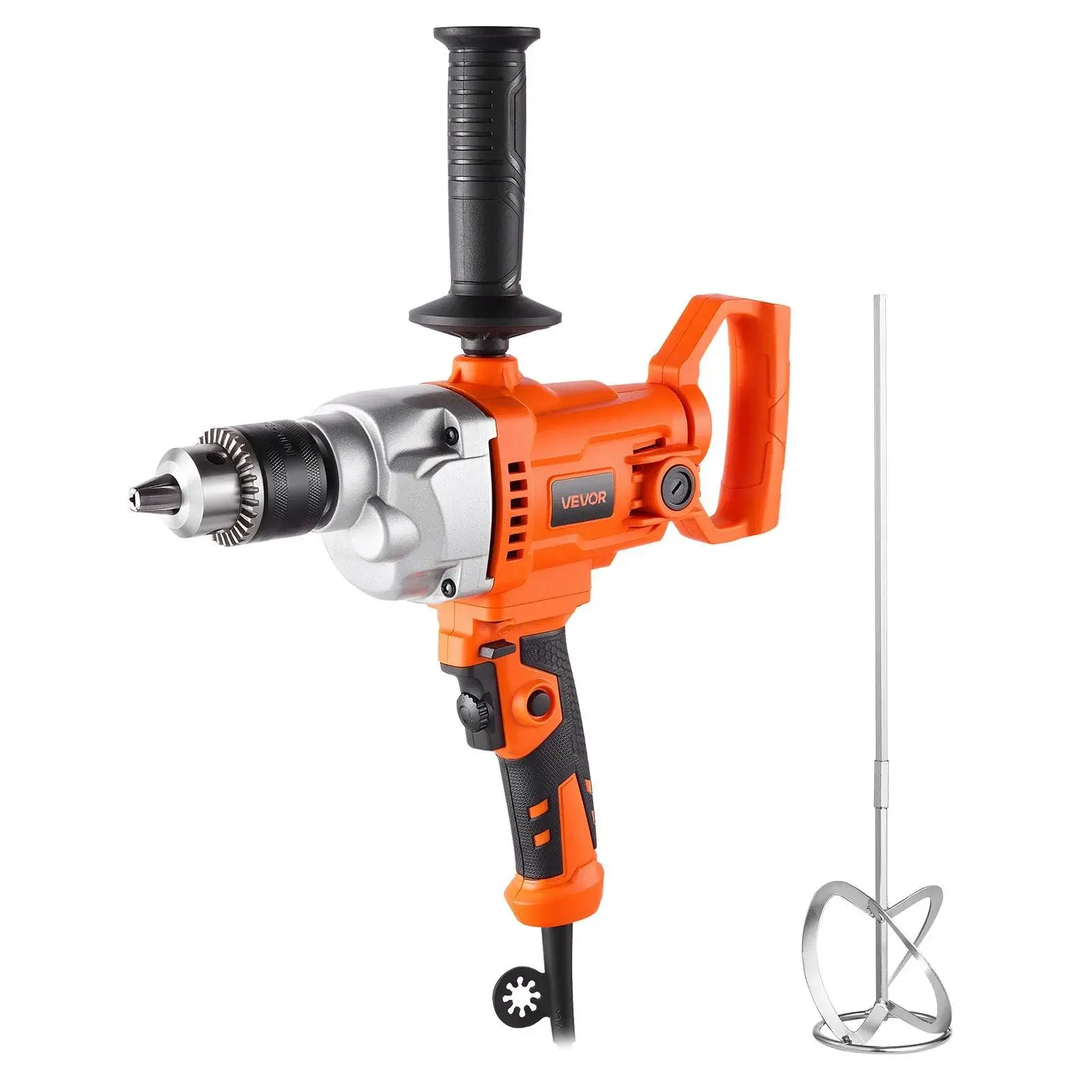 【summerfinds】VEVOR Drill Mixer,  , 5/8 inch Corded Electric Drill Mixer Set, 0-850RPM 5.8A Mixing Drills, Mixing Drills Machine with D-Handle for Drilling & Blending, Handheld Cement Mixers for Fodder, Paint, Cement