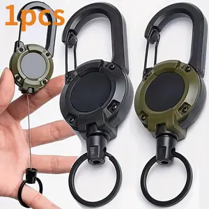 2 Durable Expandable Outdoor Keychains, Ultra Large Size, Stable Steel Wire Rope Strap, Metal Connecting Rod Buckle, Ideal for Outdoors and Camping, Keychain for Bags