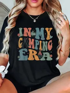 100% Cotton Camping In My Camping Era Retro Groovy Summer Funny Camping T-Shirt