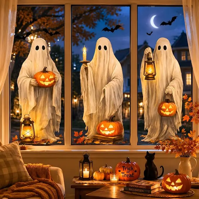 Halloween Witch Window Clings, Large Halloween Window Decorations, Halloween Window Stickers for Indoor Outdoor Home, Office, Party Decor and Halloween Decorations