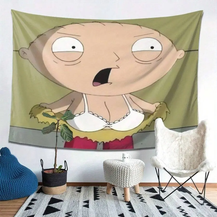 Decorative tapestry 40*60in [Family Guy Tapestry] Family Guy Character Expressive Tapestry |       Home Decor Wall Hanging  Fashionable And Artistic Tapestry Suitable For Bedroom Living Room Dormitory - Indoor/Outdoor Decoration  Music Room Decor Football