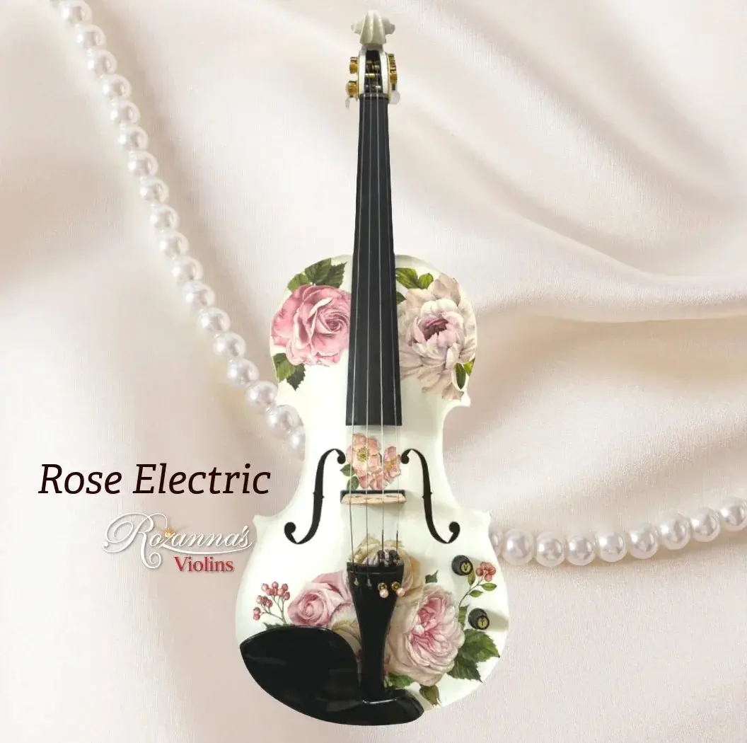 Rose Delight Electric Acoustic Violin Outfit | Mechanical Pegs & Carbon Fiber Bow