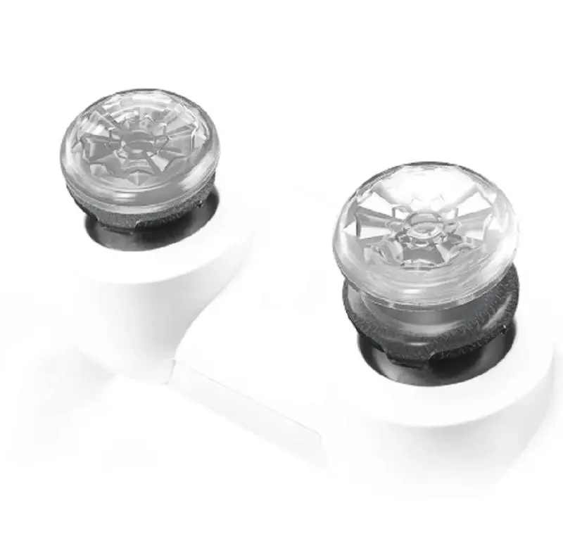 FPS Crystal Professional Thumbstick Grips for PlayStation 4 (PS4) / PlayStation 5 (PS5) and Xbox Controller | Performance Thumbsticks | 1 High-Rise, 1 Mid-Rise, Performance Grips for Playstation 5/4 Xbox Console Transparent Universal Joystick Smartphone