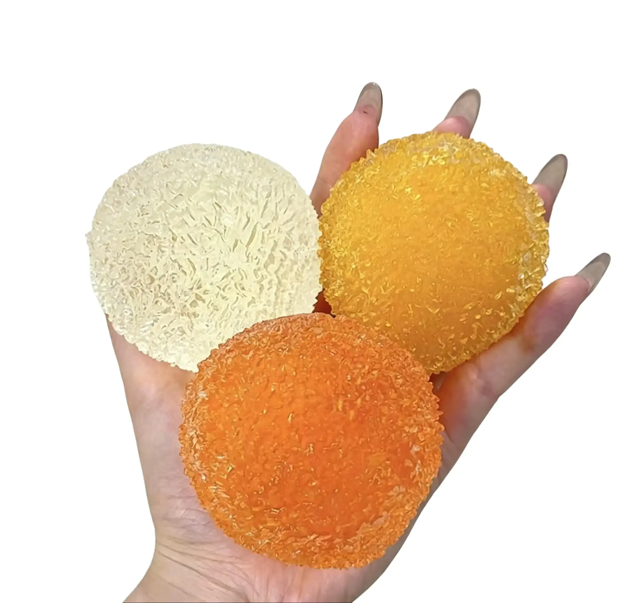 Chiboki Crushed Multicolor Round Jelly Squishy Ball - Textured Non-Rebound Stress Relief Toy, Cool Pastel Portable Fidget Toy, Aesthetic Unisex Desk Decor, Ideal Party Favor Gift for Teens & Adults