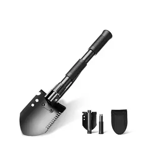 16 Inch Multifunctional Shovel, Portable Foldable Shovel with Accessories, Outdoor Tool Survival Tools for Gardening, Camping, Hiking, Fishing, Outdoor Activities