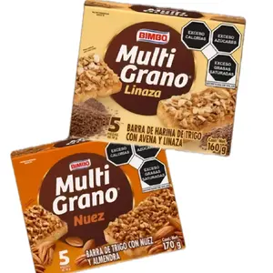 Bimbo Multi Grano Nuez and Linaza - 5 Pieces of Wheat Bar with Oatmeal and Linseed - 160g and 170g Options Available