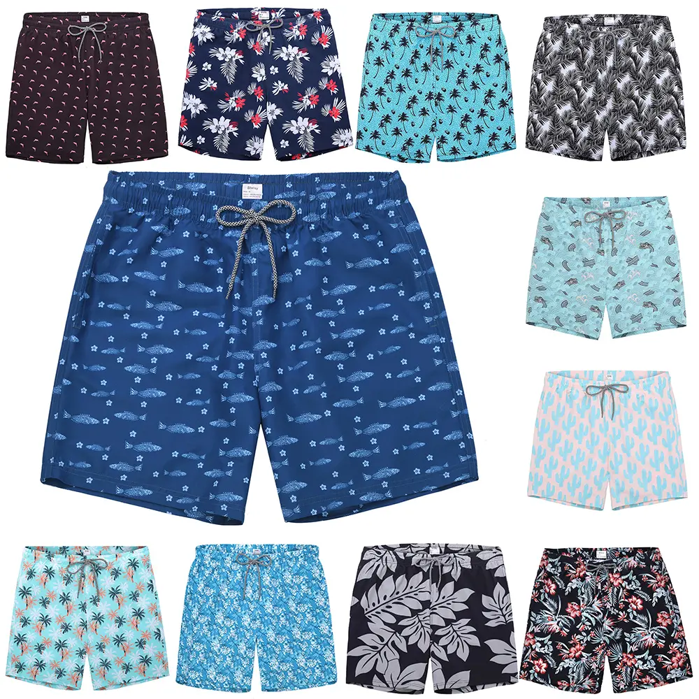Men's 7-in Quick Dry Swim Trunks with Mesh Lining, Adjustable Fit, Polyester Blend Swimsuit Shorts, Knee Above Beach Trunks for Sports & Outdoor Use