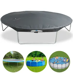 SIHAIAN  Trampoline Cover, Easy to Install Trampoline Protective Cover, Waterproof Trampoline Covers, Anti-UV, Snow, Dust-proof Trampoline Weather Cover Black