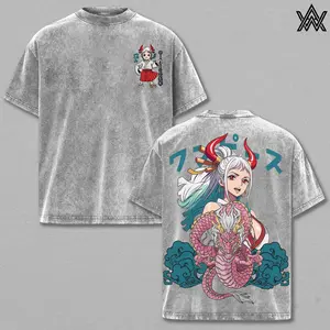 Yamato Washed Tee – One Piece Anime T-Shirt, Child of Kaido Self Proclaimed Kozuki Oden Freedom Seeker Warrior Princess Oni Heritage Strong Female Legacy Vintage Streetwear