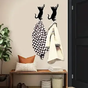 HELLOYOUNG Metal Cat Key Holder Wall Mount, Funny Gifts for Cat Lovers, Christmas Home Decor Keychain Rack