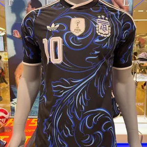 NAVY [full logo] Mesi Argentina Football Jersey