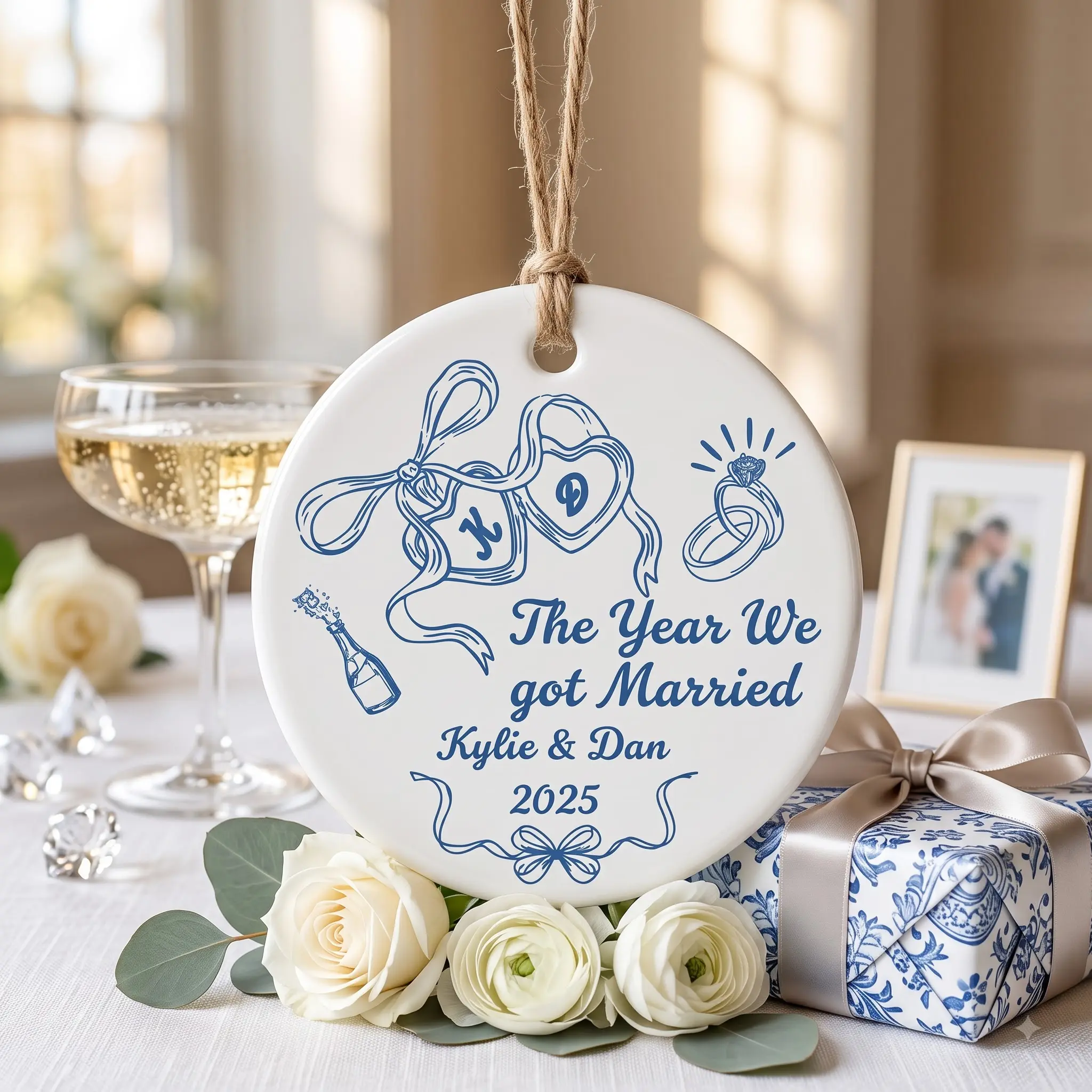 The Year We Got Married Ornament Ornament, Custom New Family Ornament, Baby's First Christmas Ornament, Personalized Family Ornament, Custom Baby Name Ornament, Newborn Gift, Halloween Keepsake, Custom Couple Name Christmas Gift – Wedding Keepsake