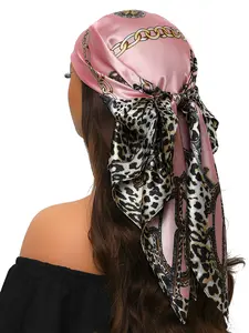 Women's Luxury Printed Scarf, Fashion Headscarf, Scarf Head Wrap, 35.4 Inch Square Handkerchief, 90x90 Cm, Four-Season Shawl, Boho Shawl, Fashion Accessory, New Arrival Silk Scarf