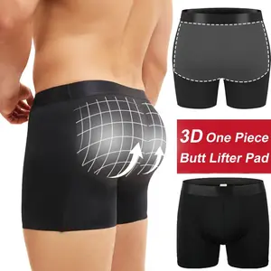 Men's Sexy Butt Lifter Enlarge Push Up Underpants with Removable Pad Boxer Underwear Butt-Enhancing