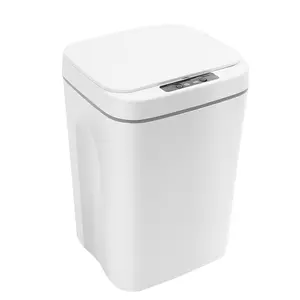 16L Automatic Motion Sensor Trash Can Stainless Steel IPX5 Waterproof Waste Bin for Kitchen Bathroom Bedroom Office with Built-in Garbage Bag Storage Box Battery Operated