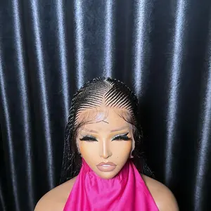 High Quality Grade A Fiber Synthetic shade Adu Braided Wig Full lace  Adjustable Band Mid to Butt Length Handcrafted 100% Quality Material