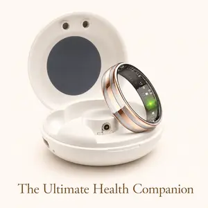 New 6.3mm Thin Silver Steel Smart Ring Health Monitor - Waterproof, Bluetooth-Connected Mobile Fitness Tracker with Heart Rate, Body Temperature Detection, Remote Assistant for Women (Android Wearable, Magnetic, Outdoor Use)