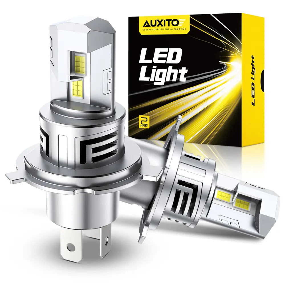 AUXITO H4 9003 LED Headlight Bulbs, 48000LM insane Brightness,6500K White,High/Low Beam Bulbs,60,000Hrs Long Service Life with Cooling Fans,CANBUS Ready,No Flickering