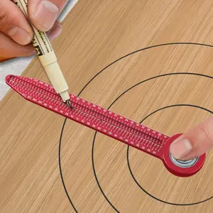 High Precision Aluminum Woodworking Scribe Gauge with Pocket Clip - Carpentry Compass Circular Drawing Tool for Accurate Hole Marking and Measurement Ruler Hardware