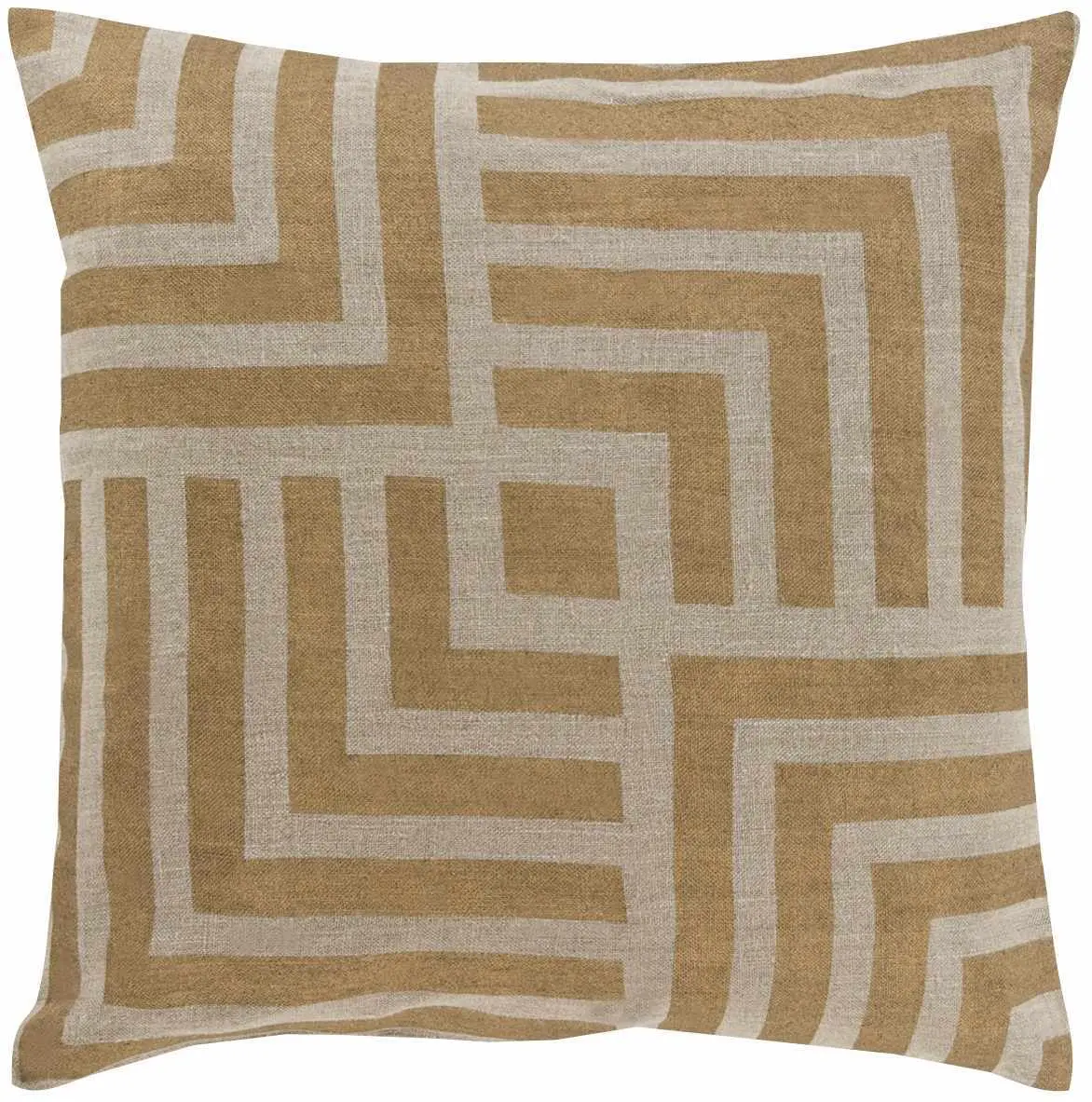 Atworth Tan Geometric Maze Throw Pillow - Decorative Cushion for Room Decor, Clearance Throw Cushion