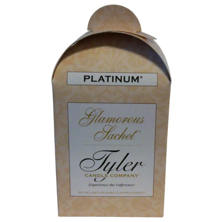 Tyler Candle Company Platinum Everly Glamorous Scented Sachet Set (Set of 4) - Lavender, Tonka, Sandalwood Fragrance Home Supplies Laundry Freshener, Reusable Pouch for Drawers, Multiple Uses Laundry Tools & Accessories
