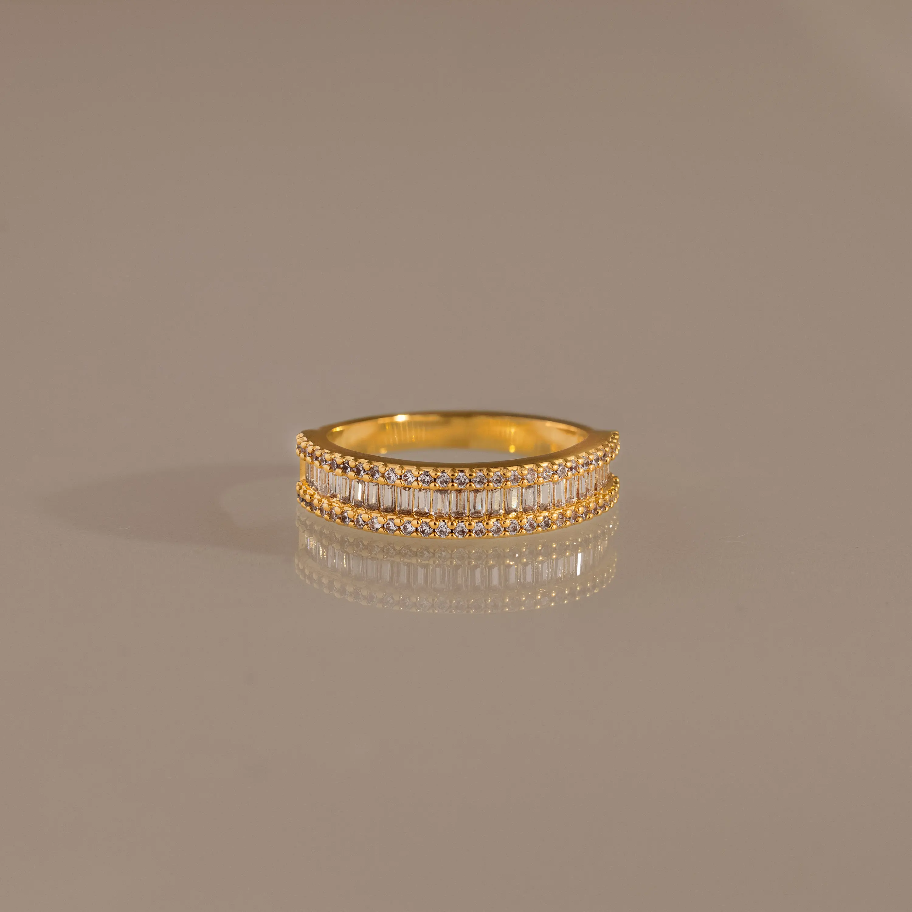 Baguette Diamond Eternity Band by Caitlyn Minimalist - Vintage Chandelier Statement Ring in Gold - Art Deco Jewelry - Gift for Wife