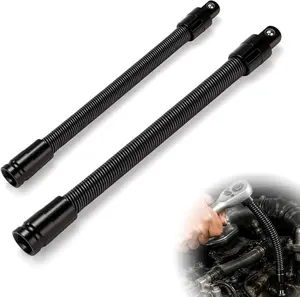2 Pack Flexible Socket Extension, 1/2 Flexible Shaft Extension, Wrench Extender for Tight Spaces, Portable Hand Drive Tool for Automotive Repair