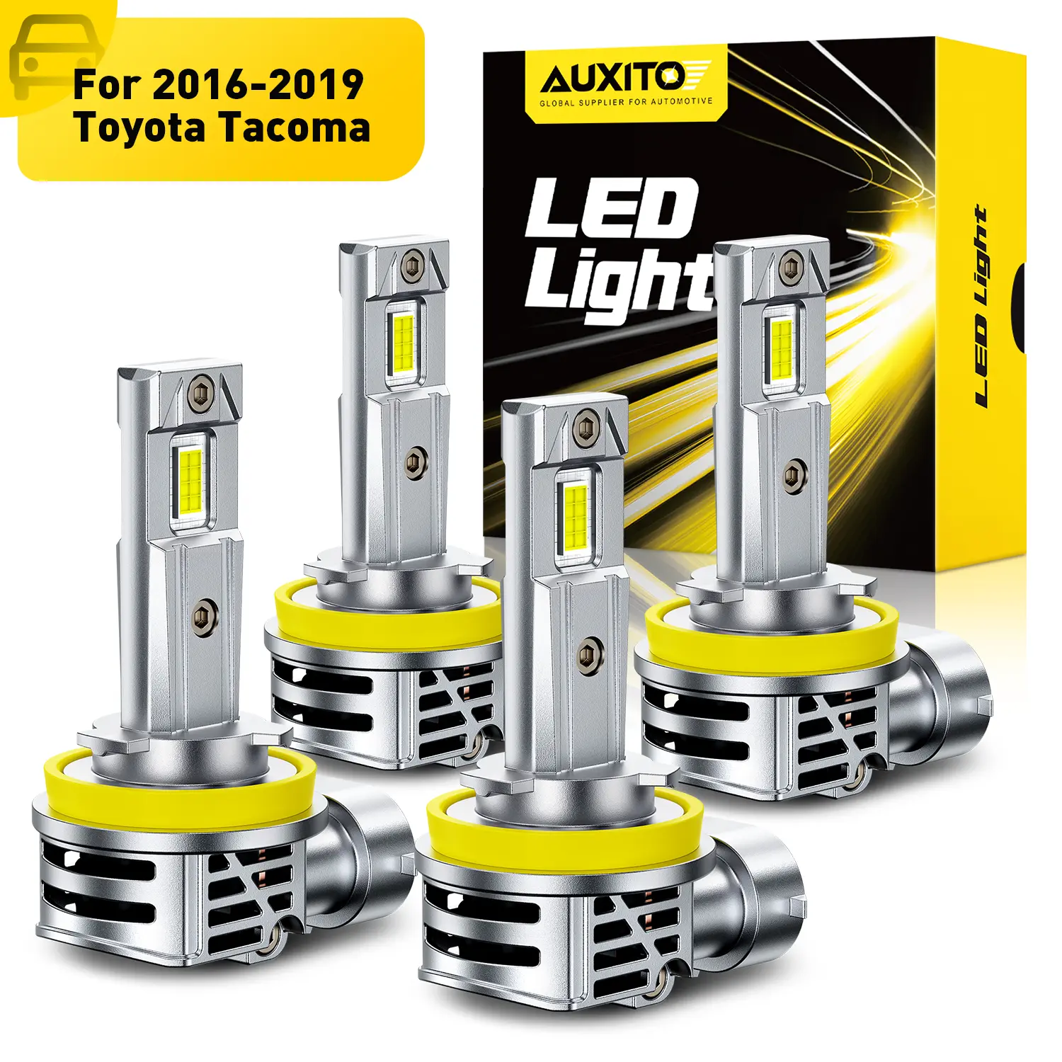 For 2016-2019 Toyota Tacoma LED Headlight Bulbs -H9 High Beam+H11 Low Beam LED Bulbs,48000LM 6500K Cool White,60,000Hrs Long Service Life with Cooling Fans,No error,CANBUS Ready,No Flickering, Plug and Play